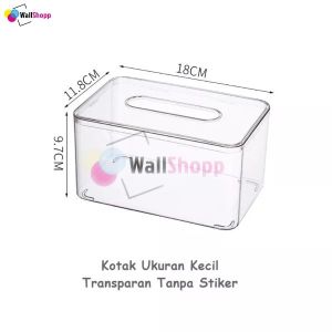 Kotak Plastik Akrilik Tempat Penyimpanan Dengan Tutup Tisu Estetik Transparan Esthetic Acrylic Tissue Box Cocok Untuk Ditaruh Di Atas Meja Kerja Di Ruang Tamu Kamar Tidur Maupun Kamar Mandi KP089