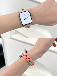 สายนาฬิกา Apple Watch S11 S9 สายยางแบบระบายอากาศบางเฉียบสีสันสดใสสำหรับ Apple Watch iWatch 3/4/5/6/7/SE