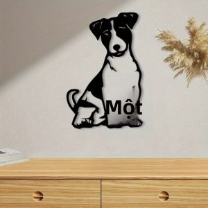 CIFbuy | CIFBUY Vintage Jack Russell Terrier Kim Loại Nghệ Thuật Treo Tường Sắt Sơn Tĩnh Điện Người Yêu Thú Cưng Quà Tặng Bền Trang Trí Nhà Cho Phòng Khách Phòng Ngủ