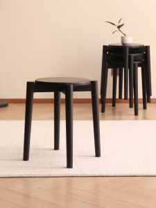 Pure Solid Wood round Stool Nordic Style Home Guest Chair Stackable Combination Creative Prep Dining Bench Antigue-arts Y9001h