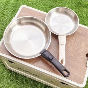 กระทะวอกสแตนเลส 18/10 ยี่ห้อ Viles พร้อมด้ามจับถอดได้ ชุดอุปกรณ์ครัวสำหรับผัดและทำอาหาร