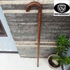 Tongkat jalan kayu kelor Jawa model payung profil