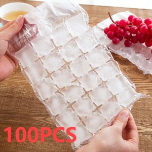 100pcs Disposable Cocktail Ice-Making Bag Simple Ice Tray Mold Portable Multi-function Practical Juice Drink Food Tool