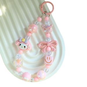 Nút thắt hình bướm Sanrio DIY Đính Cườm móc điện thoại di động Mặt Dây Chuyền Phim Hoạt Hình Mát Mẻ Luo Mi Yu Gui Phụ Nữ Của túi có dây Mặt Dây Chuyền
