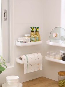 BEULIFE Multi-Purpose Bathroom Kitchen Wall Shelf Rack Spices Bottle Storage Rack Rak Dinding Dapur