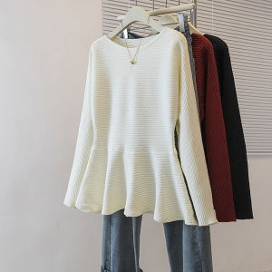 AIYITI | Áo Knit Màu Đỏ Rượu Plus Size Thời Trang