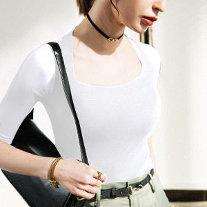 Spring Summer New Black Elastic Mesh Sleeve Latin Dance Top Square Collar Modern Dance Practice Uniform Womens Fitness Wear