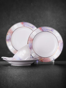 JINGDEZHEN | Đĩa Súp Tinh Tế Mới Kiểu Trung Quốc Viền Vàng Đẹp