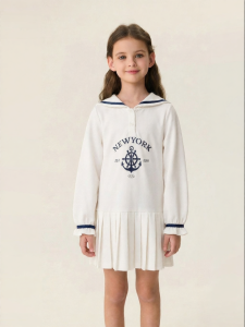 Marc&Janie | Navy Academy Style Girls Pleated Dress