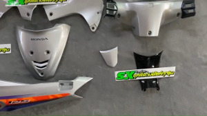 เวฟ125s  ชุดสีWave 125S สีบรอนล้วน ติดลายพร้อม เบ้ากุญแจเหลี่ยม  (เพิ่มชิ้นดำด้าน) เปลือกงานABS พร้อมลายสติ๊กเกอร์