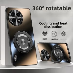 Ultra-Thin Plated Magnetic Absorption Stand for OnePlus 13 13T 12 11 Matte Finish Fingerprint Resistant Mens Phone Case Full Cover Shockproof Soft Edge