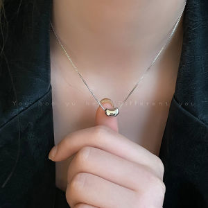 Gold Lotus Seed Couple Necklaces Womens New Style Premium Hoodie Chain Unique Design Dainty Bean Clavicle Chain Accessory