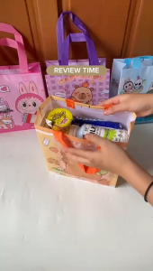 WED Goodie Bag Tas Souvenir Ulang Tahun Labubu / Tas Spunbond Waterproof / Tas Bingkisan Motif Capybara / Tas Souvenir Ulang Tahun Anak PP58