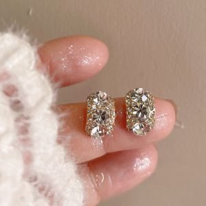 Elegant Silver Plated Alloy Ear Cuff with Embedded White Diamond Mosquito Coil Shape Face Slimming Fairy Tale Style Earrings for Women