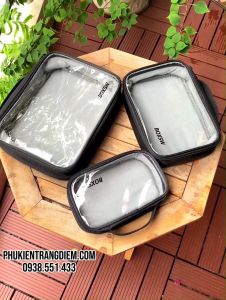 Bộ 3 Túi Trang Điểm Vải Trong Suốt BOXSW Cao Cấp - Chất Liệu Dày Dặn Chắc Chắn - BH 24 Tháng