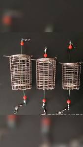5x Solid Fishing Feeder Cage Trap Basket Container Carp Lure Attracting Mesh Cages Fishing Tackles Snaps Accessories