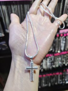 Silver 925 icy single stone necklace