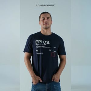 Bombboogie Kaos Pria Slimfit Elanor Navy 12E49B4NA