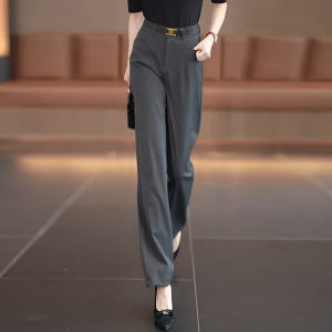 High Waist Straight Leg Suit Pants Womens Slim Fit Casual High Grey Trousers Spring Autumn New Style Loose Wide Leg Pants