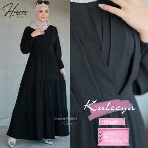 Gamis Wanita Terbaru Model Cutting Kimono Kaleeya Dress Bahan Crinckle Airflow