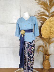 Setelan Kebaya Kimono Naomi dan Bawahan Kamen Jadi Songket Batik Stretch free Selendang Modern Bali