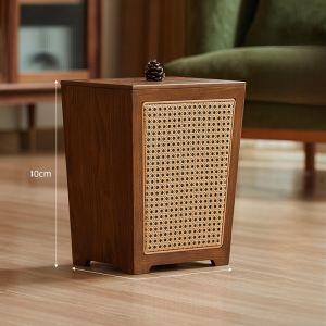 ถังขยะไม้ทรงสี่เหลี่ยมพร้อมฝาสำหรับใช้ในบ้าน ห้องน้ำ ห้องนอน ห้องครัว ทำจากไม้ไผ่ เหมาะสำหรับทุกห้องในบ้าน ความจุ 14 ลิตร