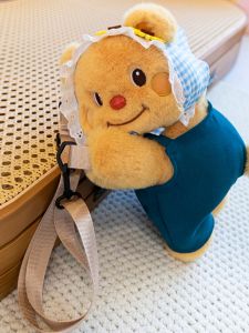 Ví Đeo Chéo Hình Gấu Bơ Dễ Thương Ví Đeo Vai Đôi Quà Tặng Sinh Nhật Cho Bé Gái Quần Jeans Vải PP Dễ Thương Đồ Chơi Teddy