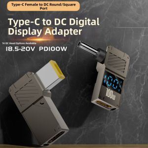 Bissox | Typec to DC Round/Square Port Converter Cable Digital Display PD Fast Charging 100W