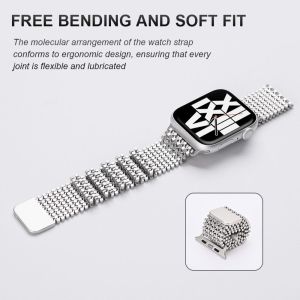 Magnetic Metal Mesh Loop Strap for Apple Watch 38mm 40mm 41mm 42mm 44mm 45mm 46mm 49mm Women and Men Buckle-free Breathable Replacement Stainless Steel Mesh Band for iWatch Series 10 9 8 7 SE 6 5 4 3 Ultra 2