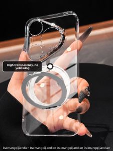 DAIMANG | Transparent Thin Hard Case with Magnetic Stand for Phones