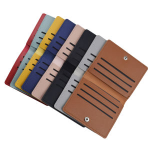 Portable Multi Slot Card Holder Organizer PU Leather Wallet Money Bag Coin Purse with Snap Closure Storage Bag