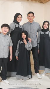 (COD) Gamis Sarimbit Terbaru Ethica ELFA 316 IRON BLACK / Sarimbit Lebaran 2026 / Ayumi /Kahfi