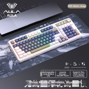 AULA | Tri-mode Wireless Bluetooth Wired RGB Mechanical Keyboard and Mouse Set