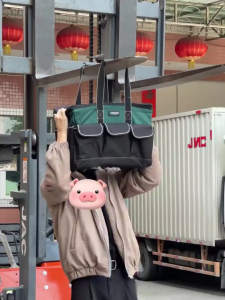 Expand by 30%🔥16"18" 20" 23"Electrician Tool Bag With Steel Rings for Support Oxford Cloth Multi-Pocket Heavy Duty Bag