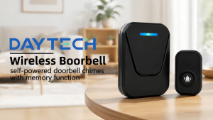 DAYTECH Wireless Doorbell Waterproof Door Bell Chime 250M Long Range 60 Ringtones Easy Install US Plug for Home/Office/Store/Apartment DB51