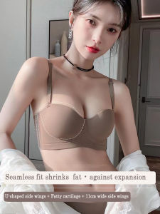 OK Bra Half Cup Tube top Women Small Breasts Gathered Jelly Detachable Shoulder Strap No rims Non -slip Sagging Receive Side Milk No Trace Girls Bra