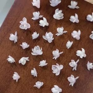 New 30Pcs 3D Shimmering Magnolia Resin Nail Charms Soft Carved Glitter Mix Colors Perfect For DIY Nail Art Home Salon Use