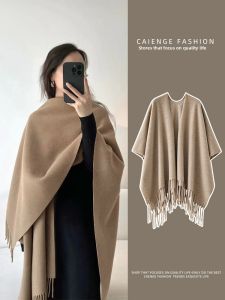 CAIENGE | Warm Shoulder & Neck Protection Womens Overcoat Cape Winter Outerwear
