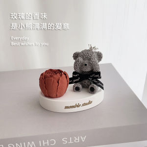 Car Dashboard Decorative Rose Teddy Bear Perfume Stone Female Driver Interior Decoration Aromatherapy without Fire
