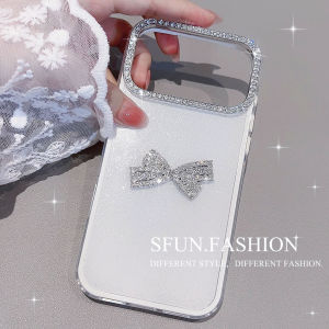 Shiny Diamond Bow Tie Womens Phone Case Apple 17Promax Protection Elegant Unique Design Sensation Suitable for Apple Models