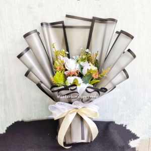 Black Series - Buket bunga mawar artificial tanpa boneka wisuda bukan buket uang