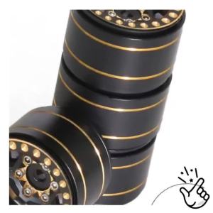 4Pcs ล้อ Hub ล้อ1.0 "ทองเหลือง Beadlock สำหรับ1/18 1/24 SCX24 AX24โลหะอะไหล่อัพเกรด Rc รุ่น Crawler รถบรรทุก Buggy