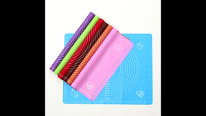 Silicone Non-Stick Baking Mat with Rolling Pin Kneading Pad with Built-in Measuring Scale