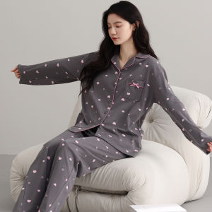 Miiow | Catwoman Pure Cotton Sleepwear Womens Long Sleeve Long Pants Casual Soft Outwear Home Clothes With Chest Pad Autumn New Arrival