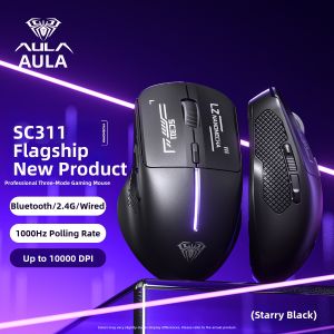 AULA | Bluetooth 3 Mode Lightweight Display Screen Gaming Office Mouse