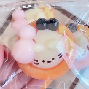 New-Red Strawberry Egg Tart Strawberry Cream Bar Soft Stress Relief Toy Sensory Toy For Kids Adults Anxiety Relaxation