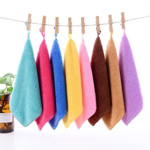ผ้าสี่เหลี่ยมหนาพิเศษ5-10ผืนมือแบบแขวนเช็ดมือผ้าเช็ดทำความสะอาดห้องครัวผ้าเช็ดรถผ้าขนหนูซับน้ำได้ดีเยี่ยม