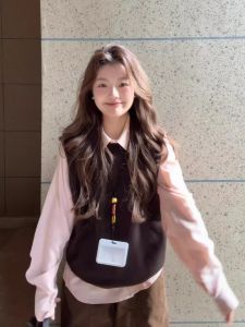 Womens Knitted Vest Top Sleeveless Overgarment Layering Crew Neck Sweater Soft Nylon Polyester Fiber Long Sleeve Polo Collar