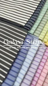 ผ้ากาแล็กซี่ สไตร์ท (Galaxy Stripe) เนื้อผ้าทอลายริ้วสลับสี ผิวสัมผัสนุ่มลื่น เย็นสบาย ระบายอากาศดี ขนาด 1 หลา พร้อมส่ง ผ้ากาแลคซี่ ผ้าลายริ้ว - Lazada