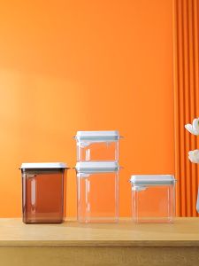 กล่องใส่นมผง แบบกดกระปุกใส่นมผง หนาข้น กันแมลง กันฝุ่น กันความชื้น เปิดด้วยมือเดียว Milk powder box